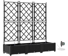 Sodo vazonas 3 vnt. Juoda 120 x 40 x 126 cm PP