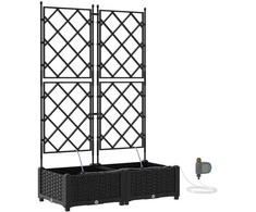 Sodo vazonas 2 pcs Juodas 80 x 40 x 126 cm Plastmasė