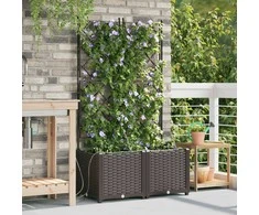 Sodo vazonas 2 pcs Ruda 80 x 40 x 142 cm Plastmasė