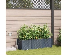 Sodo vazonas 3 pcs Šviesiai Pilka 120 x 40 x 37,5 cm Plastmasė