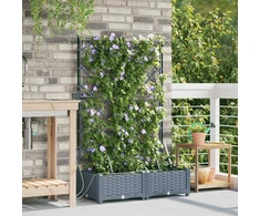 Sodo vazonas 2 pcs Šviesiai Pilka 80 x 40 x 126 cm Plastmasė