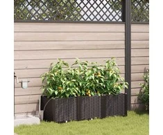 Sodo vazonas 3 pcs Ruda 120 x 40 x 37,5 cm Plastmasė