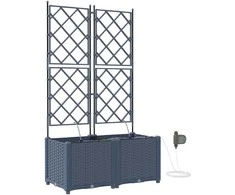 Sodo vazonas 2 pcs Pilka 80 x 40 x 142 cm Plastmasė