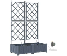 Sodo vazonas 2 pcs Šviesiai Pilka 80 x 40 x 126 cm Plastmasė