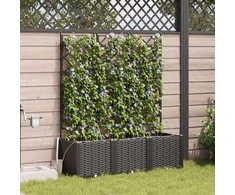 Lumarko Sodo vazonas 3 pcs Juodas 120 x 40 x 142 cm Plastmasė