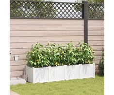 Sodo vazonas 4 pcs Baltas 160 x 40 x 37,5 cm Plastmasė