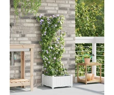 Sodo vazonas Baltas 40 x 40 x 126 cm Plastmasė