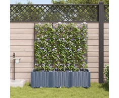 Sodo vazonas 3 pcs Pilka 120 x 40 x 142 cm Plastmasė