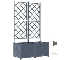 Sodo vazonas 2 pcs Šviesiai Pilka 80 x 40 x 142 cm Plastmasė