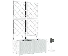 Sodo vazonas 2 pcs Baltas 80 x 40 x 142 cm Plastmasė