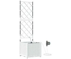 Sodo vazonas Baltas 40 x 40 x 142 cm Plastmasė