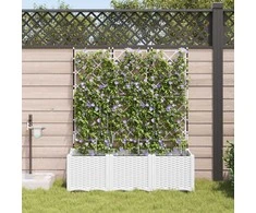 Sodo vazonas 3 pcs Baltas 120 x 40 x 142 cm Plastmasė