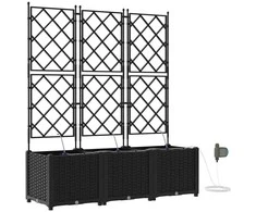 Lumarko Sodo vazonas 3 vnt. Juoda 120 x 40 x 142 cm PP