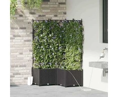Sodo vazonas 3 pcs Juodas 80 x 80 x 142 cm Plastmasė