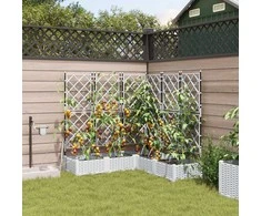 Sodo vazonas 5 pcs Baltas 120 x 120 x 126 cm Plastmasė