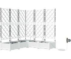 Sodo vazonas 5 pcs Baltas 120 x 120 x 126 cm Plastmasė
