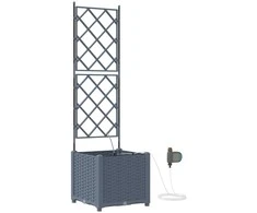 Sodo vazonas 2 pcs Šviesiai Pilka 40 x 40 x 142 cm Plastmasė