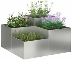 Sodo vazonas Sidabro 100 x 100 x 48 cm Galvanizuotas plienas