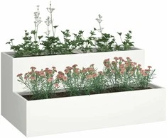 Sodo vazonas Balta 100 x 60 x 45 cm Šaltai valcuotas plienas