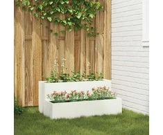 Sodo vazonas Balta 100 x 60 x 45 cm Šaltai valcuotas plienas