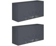 Sodo vazonas 2 vnt. Antracito 100 x 20 x 49 cm