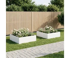 Sodo vazonas 2 vnt. Balta 100 x 100 x 30 cm