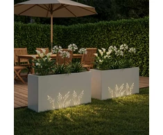 Sodo vazonas 2 vnt. Balta 100 x 20 x 49 cm