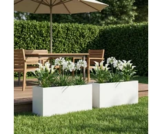 Sodo vazonas 2 vnt. Balta 100 x 30 x 40 cm