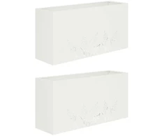 Sodo vazonas 2 vnt. Balta 100 x 30 x 49 cm