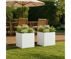 Sodo vazonas 2 vnt. Balta 45 x 45 x 45 cm