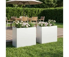 Sodo vazonas 2 vnt. Balta 50 x 20 x 40 cm