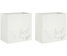 Sodo vazonas 2 vnt. Balta 50 x 30 x 49 cm