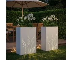 Sodo vazonas 2 vnt. Balta 50 x 30 x 75 cm