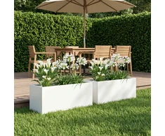 Sodo vazonas 2 vnt. Balta 60 x 20 x 20 cm