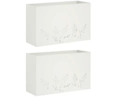 Sodo vazonas 2 vnt. Balta 80 x 30 x 49 cm