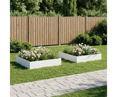 Sodo vazonas 2 vnt. Balta 80 x 80 x 20 cm