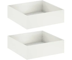 Sodo vazonas 2 vnt. Balta 80 x 80 x 30 cm