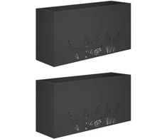 Sodo vazonas 2 vnt. Juoda 100 x 20 x 49 cm