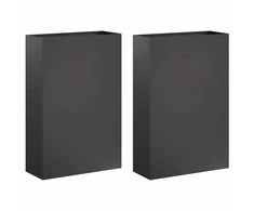 Sodo vazonas 2 vnt. Juoda 40 x 20 x 75 cm