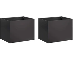 Sodo vazonas 2 vnt. Juoda 40 x 30 x 30 cm