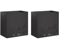 Sodo vazonas 2 vnt. Juoda 50 x 30 x 49 cm