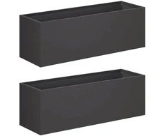 Sodo vazonas 2 vnt. Juoda 60 x 20 x 20 cm