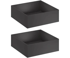 Sodo vazonas 2 vnt. Juoda 60 x 60 x 20 cm