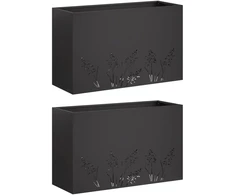 Sodo vazonas 2 vnt. Juoda 80 x 20 x 49 cm
