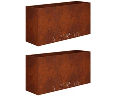 Sodo vazonas 2 vnt. Rūdijanti 100 x 20 x 49 cm