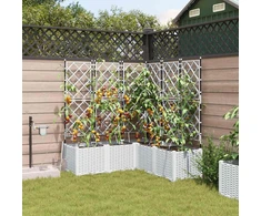 Sodo vazonas 5 vnt. Balta 120 x 120 x 142 cm PP