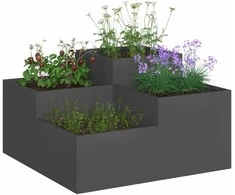 Sodo vazonas Juoda 80 x 80 x 48 cm Plienas