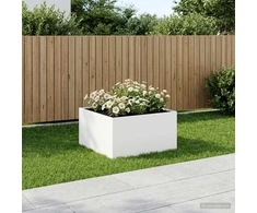 Sodo vazonas Balta 100 x 100 x 40 cm Šaltai valcuotas plienas