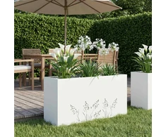Sodo vazonas Balta 100 x 20 x 49 cm Šaltai valcuotas plienas