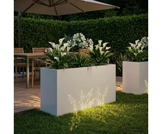 Sodo vazonas Balta 100 x 20 x 49 cm Šaltai valcuotas plienas